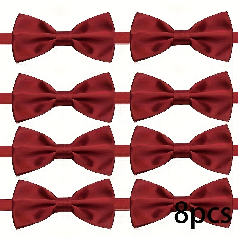 Men'S Formal Wear Bow Ties - 8/12 Pezzi Papillon Pre-Annodato Regolabile Bordeaux