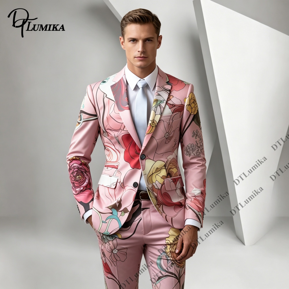 Men Formal Wear Photoshoot - Completo da uomo DTLumika rosa con