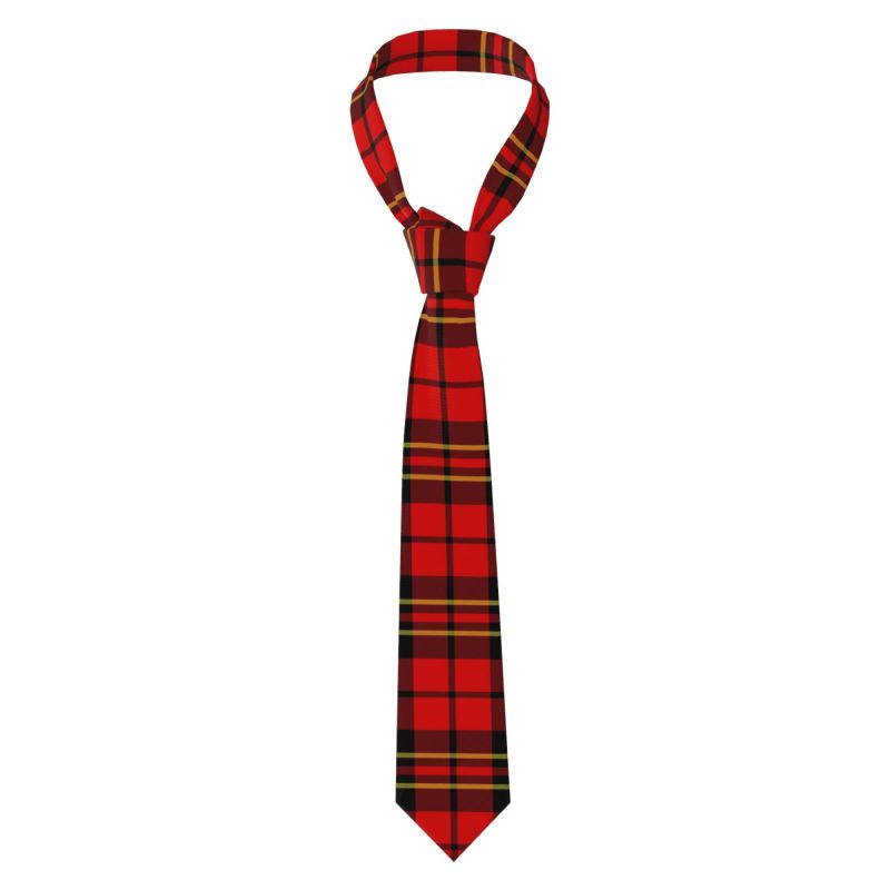 Men Formal Wear Red - Cravatta da Uomo in Tartan Scozzese,