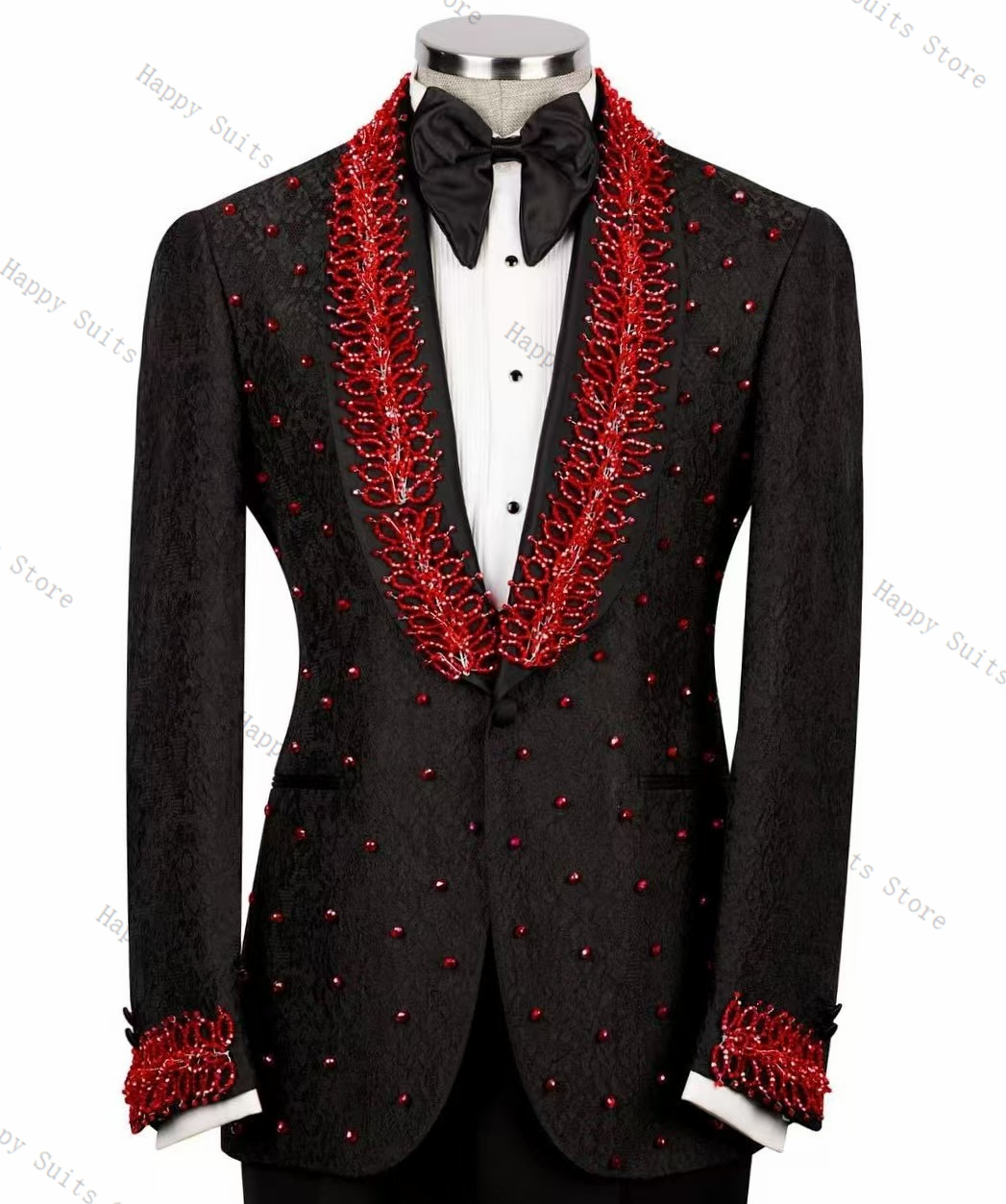 Men Formal Wear Red - Abito da uomo con cristalli rossi