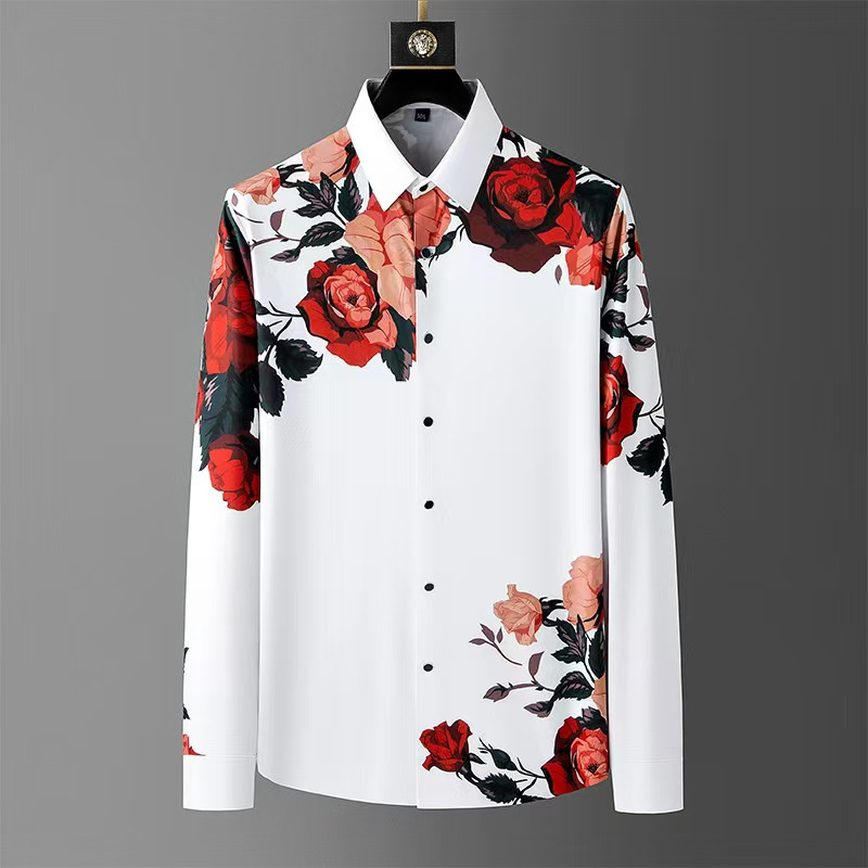 Men Formal Wear Shirts - Camicia a maniche lunghe con stampa