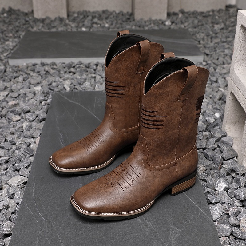 Men'S Ethnic & Formal Designer Wear Studio S - Stivali da Cowboy Occidentali da Uomo,