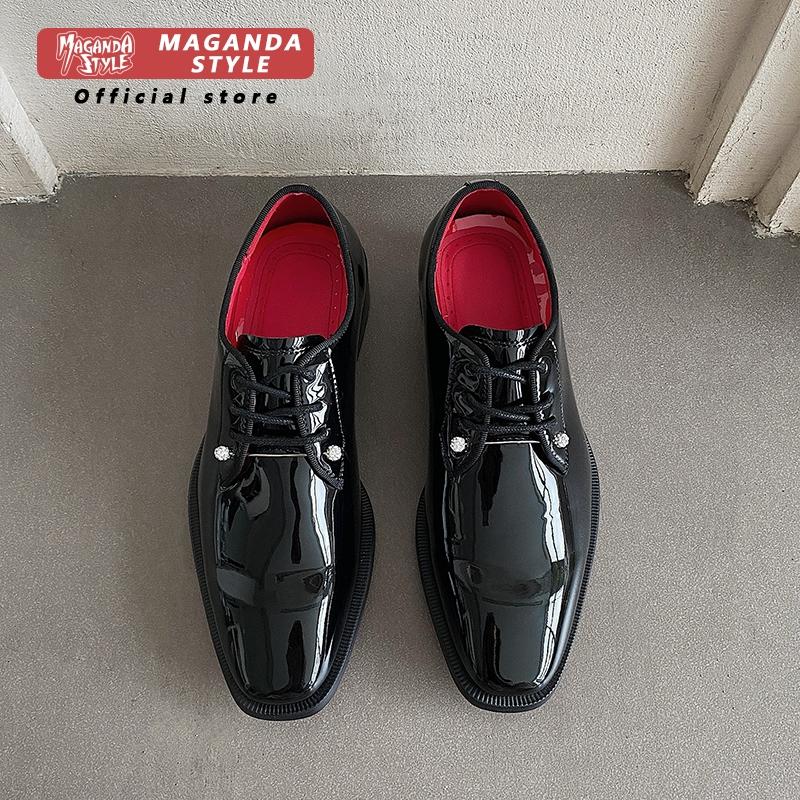 Nuove scarpe Derby in pelle da - Men Formal Wear Red recensione e prezzo