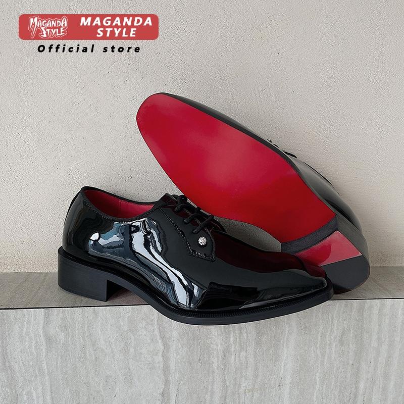 Nuove scarpe Derby in pelle da - Men Formal Wear Red recensione e prezzo