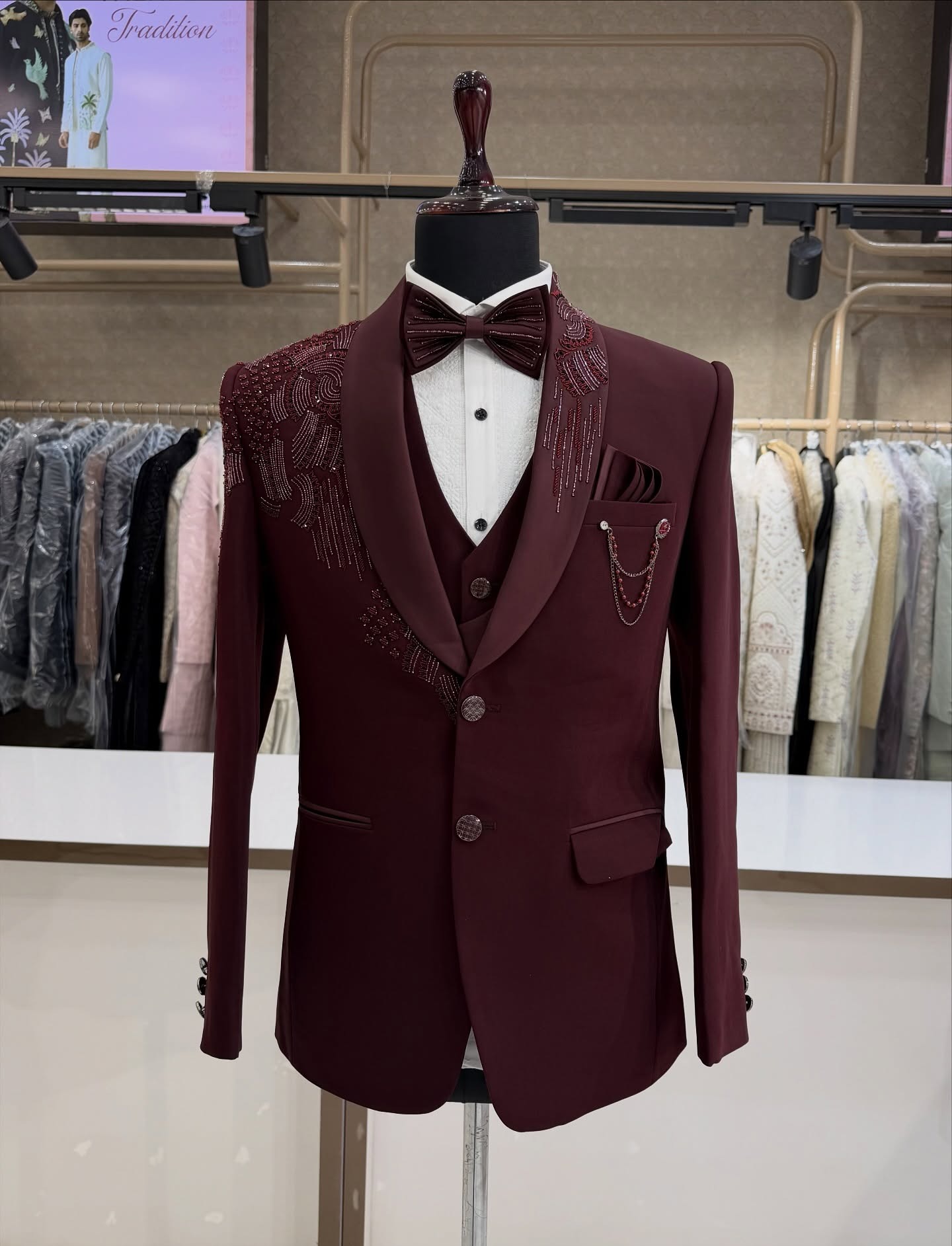 Set di 3 Pezzi Smoking da Spos - Men Formal Wear Red recensione e prezzo