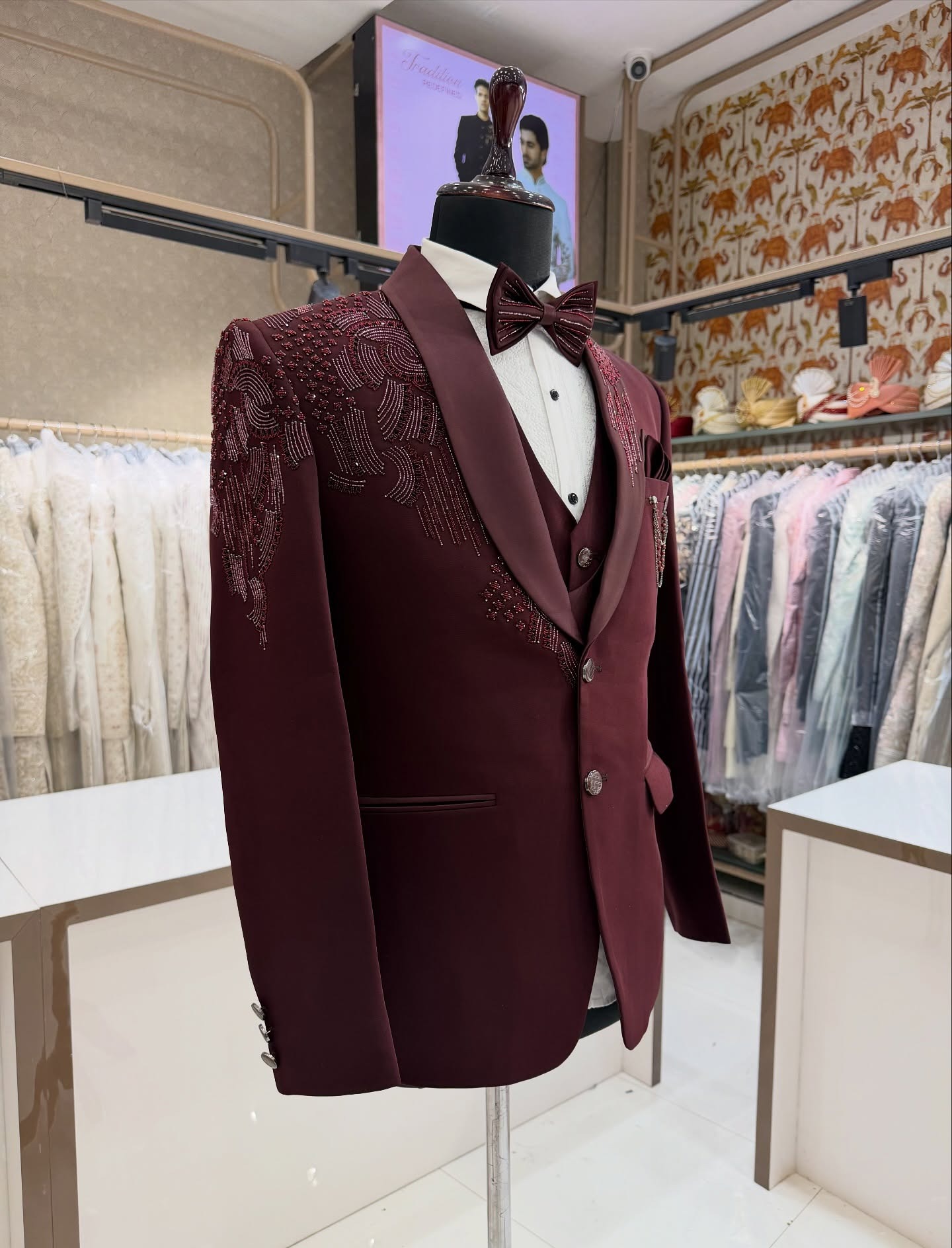 Set di 3 Pezzi Smoking da Spos - Men Formal Wear Red recensione e prezzo