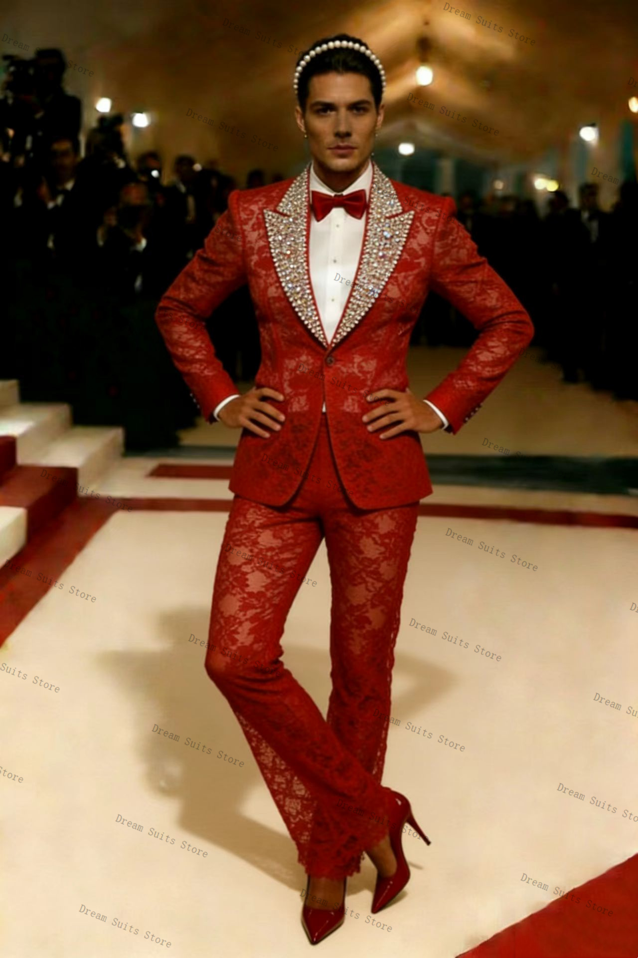 Completo da Uomo in Cristalli  - Men Formal Wear Red recensione e prezzo