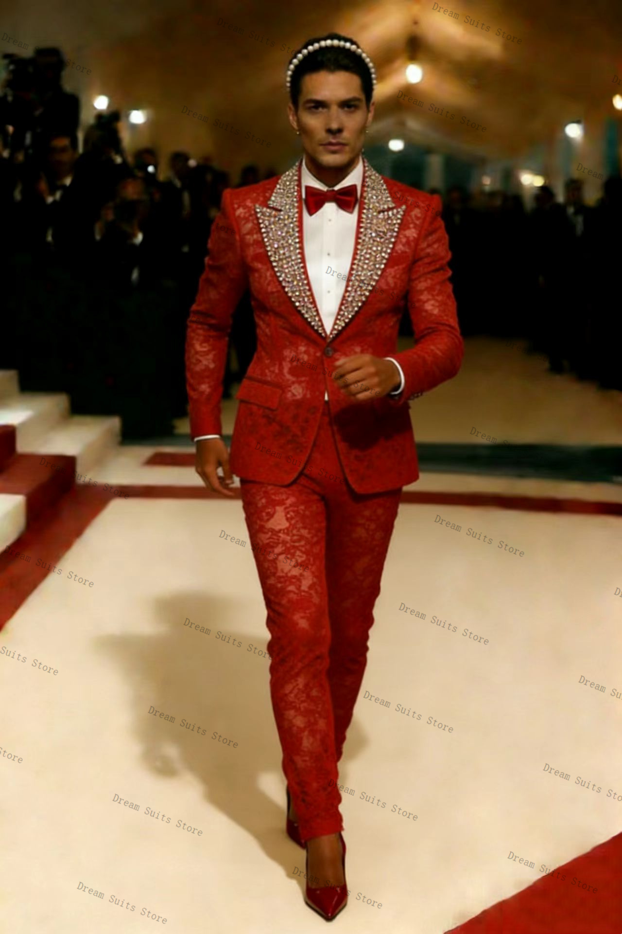 Completo da Uomo in Cristalli  - Men Formal Wear Red recensione e prezzo