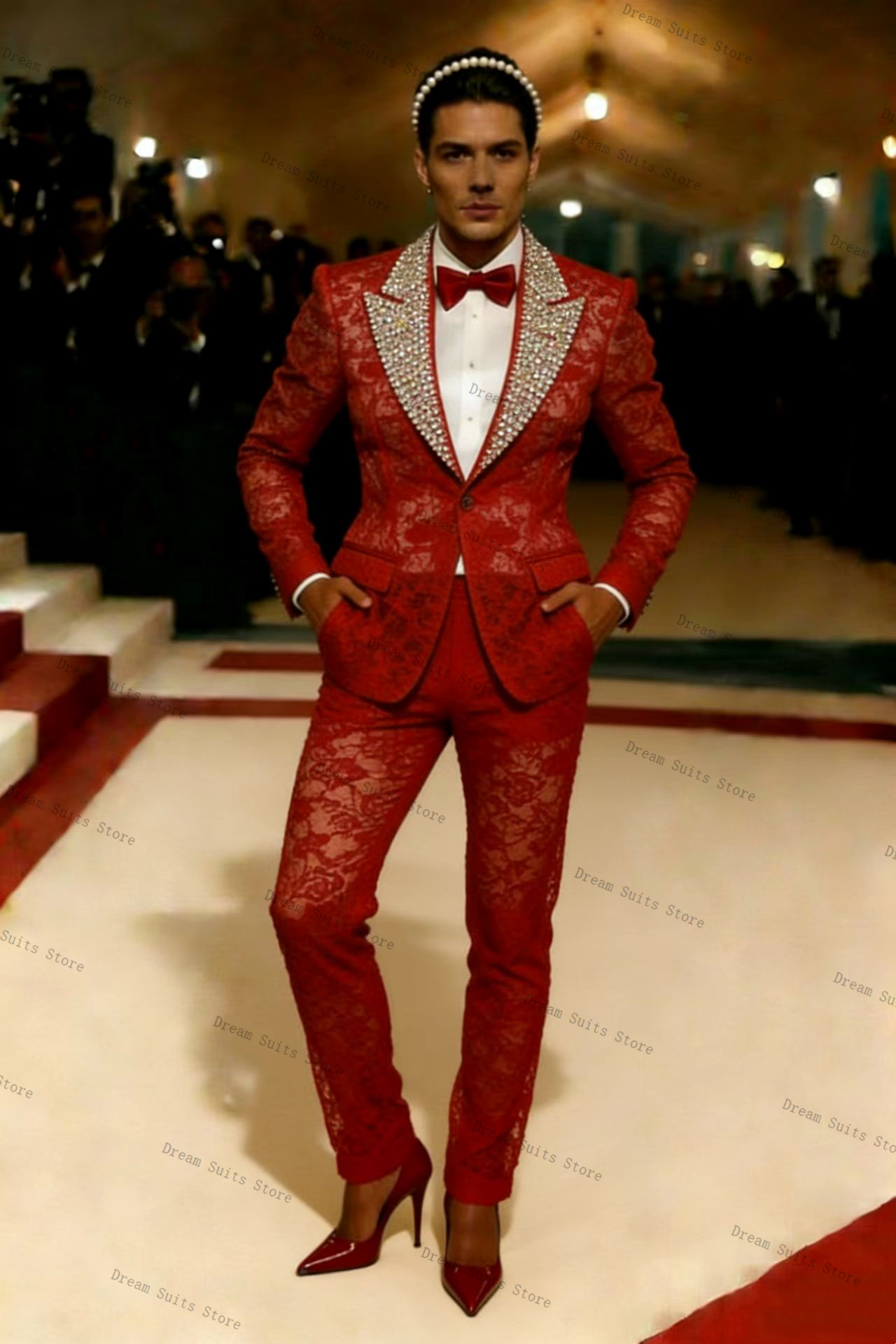 Completo da Uomo in Cristalli  - Men Formal Wear Red recensione e prezzo